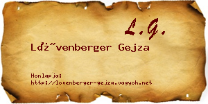 Lövenberger Gejza névjegykártya