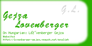 gejza lovenberger business card